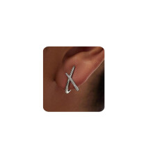 MUMREUES Silver Earrings for Women Trendy 14K White Gold Plated Stud Earrings Dainty Simple Minimalist Cubic Zirconia Diamond Silver Earrings Hypoalle