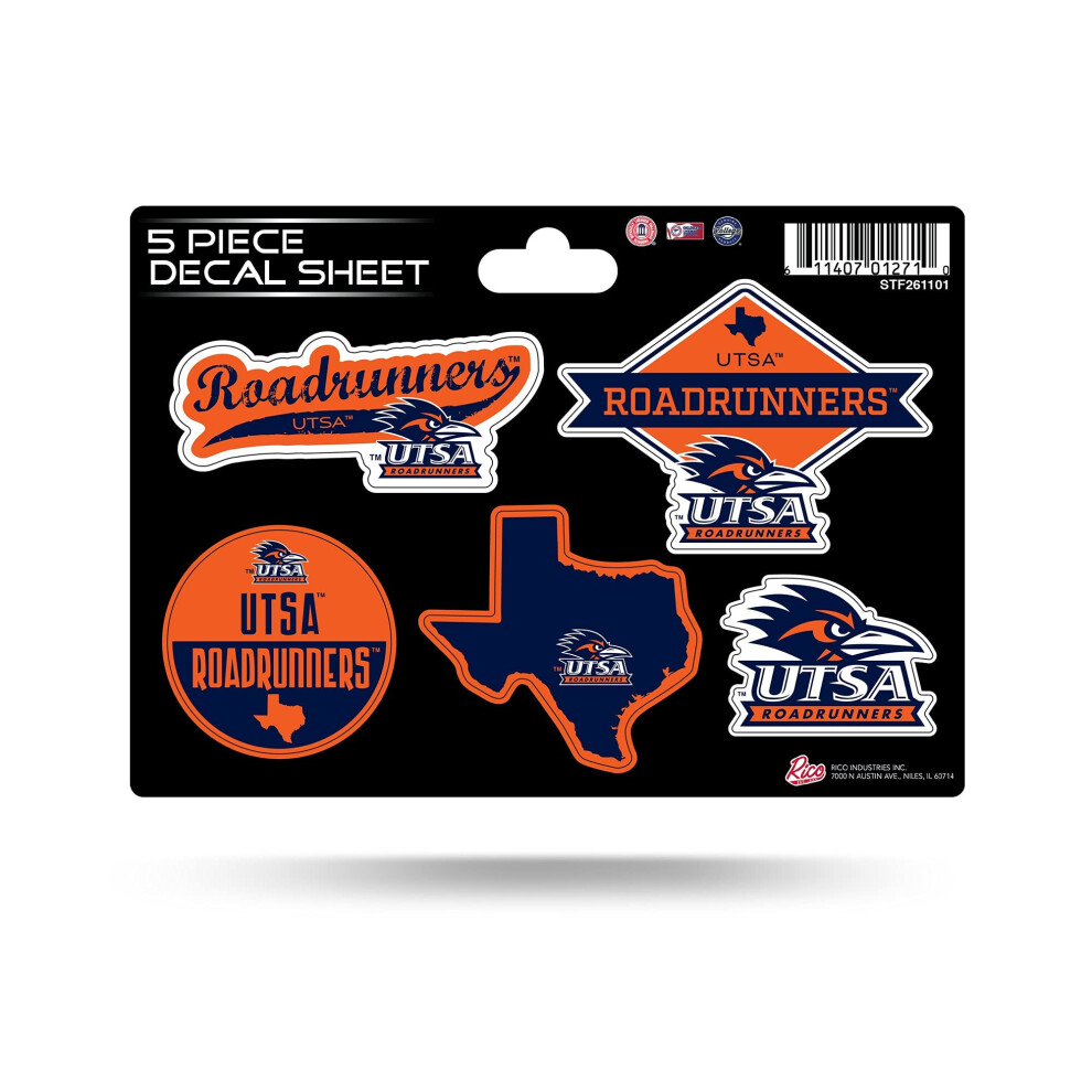 Rico Industries Ncaa Utsa Roadrunners 5-Delige Gestanste Decalvel-image
