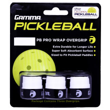 GAMMA Pickleball PRO WRAP OVERGRIP Ekstra kl?brig Holdbar fugtabsorberende Hvid Bl?