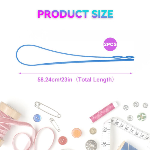 2 Pcs Plastic Flexible Drawstring Threader 58.2cm/23in Hoodie String Threader Drawstring Replacement Quick & Easy Drawstring Threader Tool for Sweatp 1