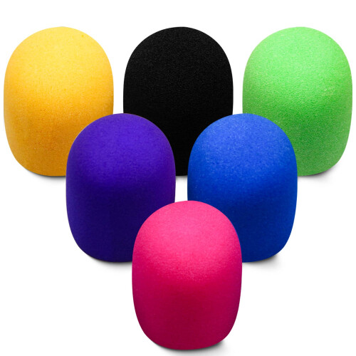 Capa de Microfone Colorida de Espuma Lavável para Microfone de Mão (6 Cores)