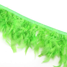 Sowder Fransenbesatz mit Truthahnfedern f?r Partys, Hochzeitskleider, N?hen, Basteln, Kost?me, Dekoration, 2 Yards (Limettengr?n)