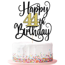boldog 44. szletsnapi torta fedo 44 szletsnapi party tortadsz (fekete s arany villansok 44.)