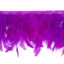 Sowder Fransenbesatz mit Truthahnfedern f?r Partys, Hochzeitskleider, N?hen, Basteln, Kost?me, Dekoration, 2 Yards (lila)