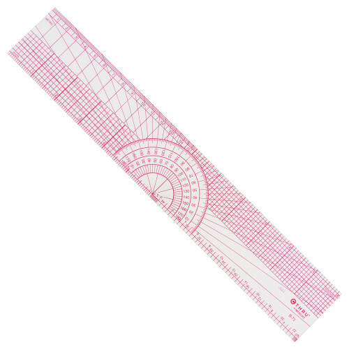 Regra de Protractor Bevelada Westcott, 12", Transparente (B-75)