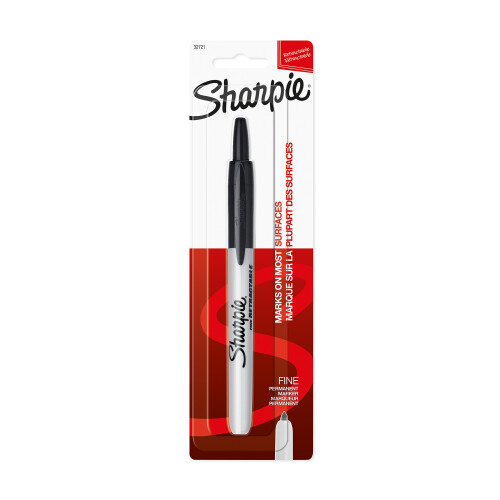SHARPIE Retractable Permanent Marker  Fine Point  Black  1 Count