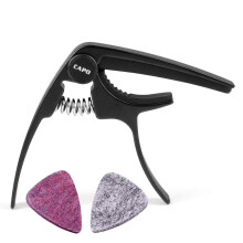 Ukulele Capo - 4 String per il concerto di Soprano Ukulele in lega di zinco Capo Fessere leggero con 2pack Ukulele Felt Picks (Black)