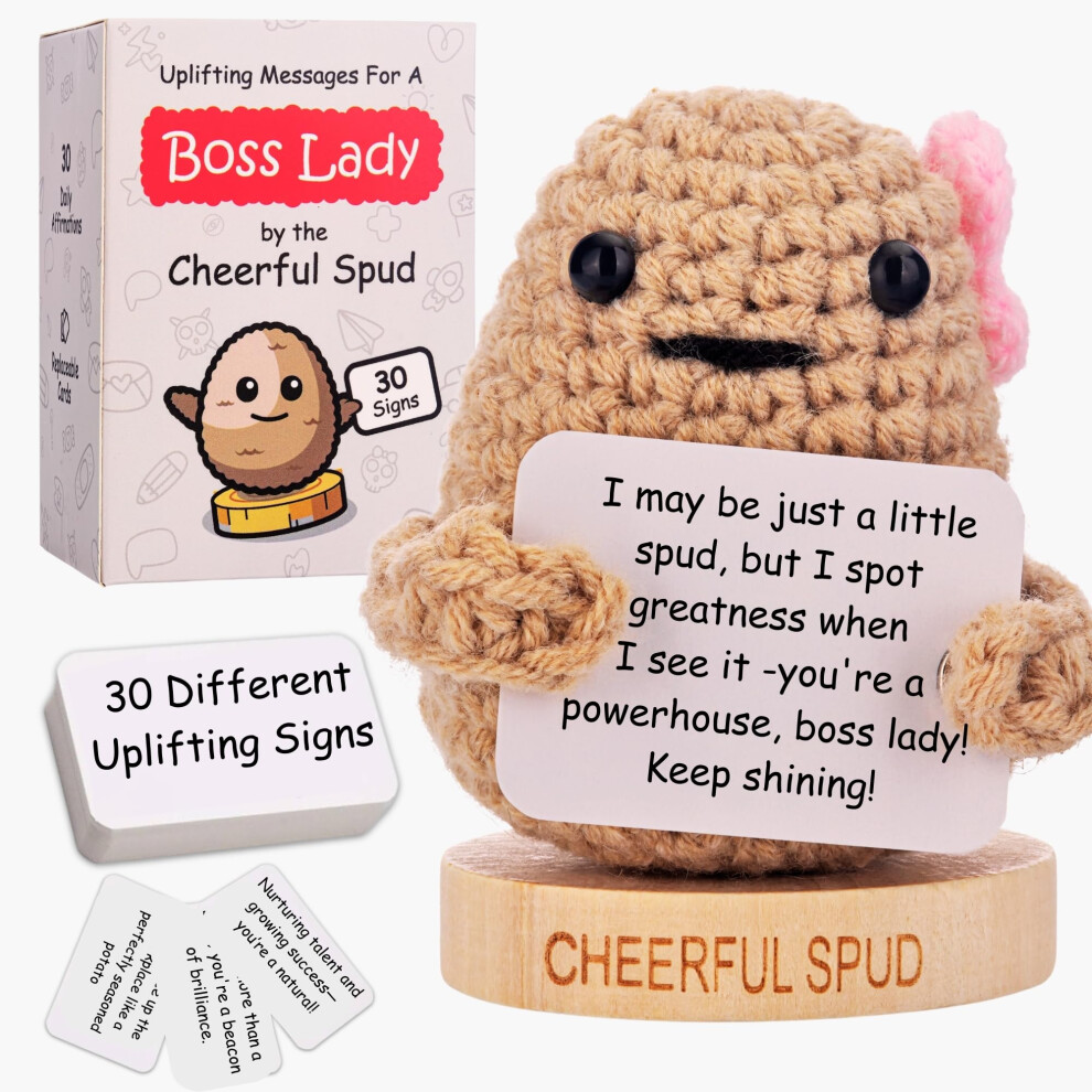 Geschenke Fur Die Chefin Susse, Positive Kartoffel Mit 30 Aufmunternden Zeichen Fur Starke Chefinnen. Dankesgeschenk Fur Die Chefin. Geschenke F-image