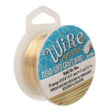 The Beadsmith Wire Elements Remesln drt - Odoln vuci zapinen Mekk temperace Kulat zlat barva - 0,41 mm 26 Gauge 15 Yard Cvka - Vroba perku