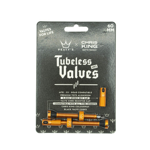 Peaty's x Chris King MK2 Tubeless Valves  60mm  Mango 1