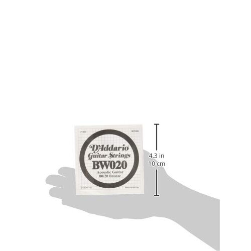 D'Addario BW020 Bronze Wound Acoustic Guitar Single String .020 2