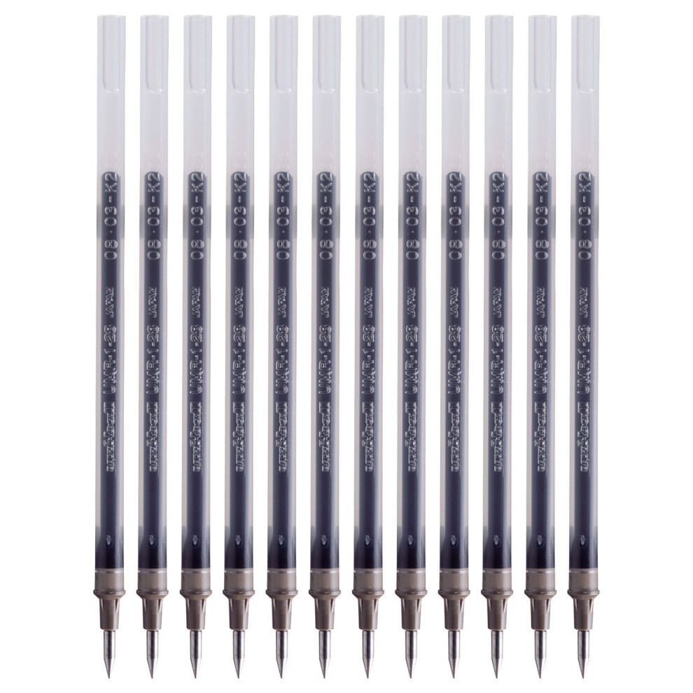 Uni-ball Signo DX UMR-1 Refill for UM-151 Ultra-FINE LINE-12 Pcs-0.38mm Ball(Black) / Attached with Dbmier A750 Mini Notebook
