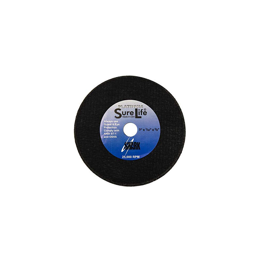 Shark 12758 3-Inch by 1/32-Inch by 3/8-Inch Zirconia Double Reinforced Cut-Off Wheels 60-Grit  6-Pack