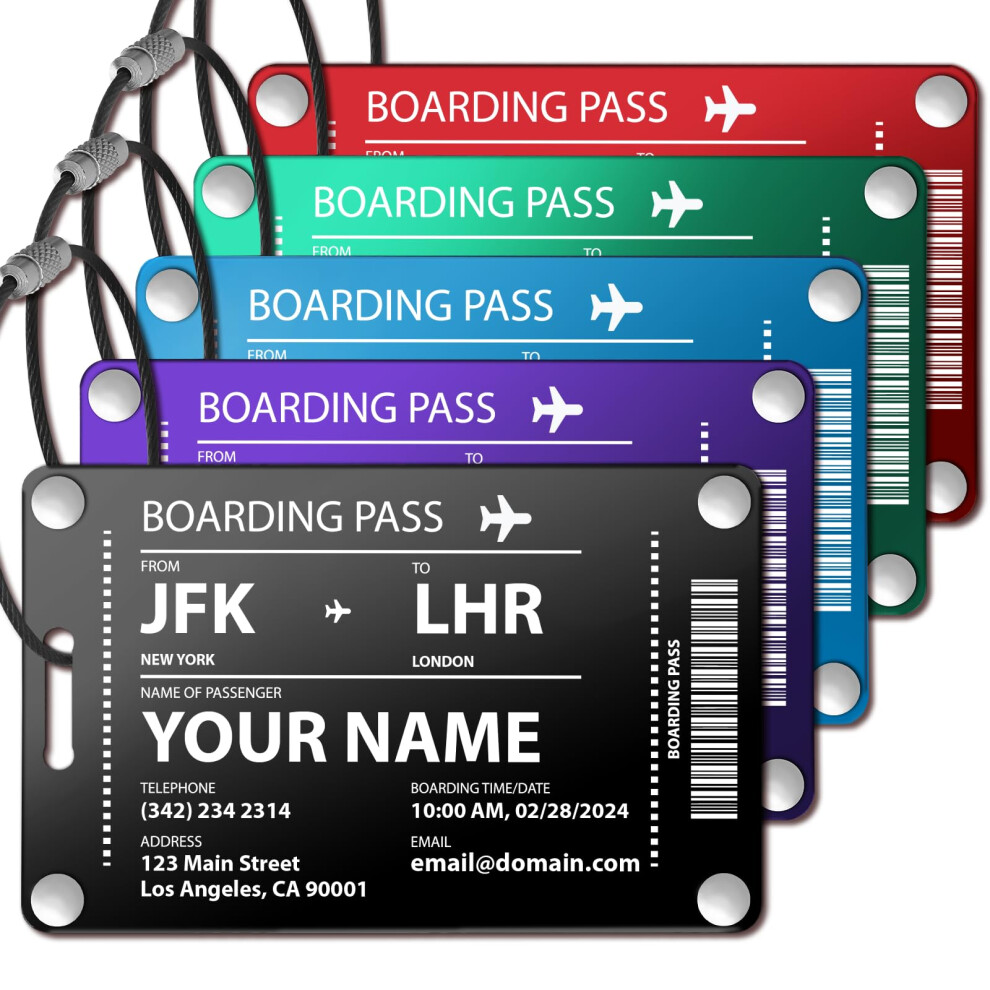 Gep Ckanh Nger F R Koffer: Personalisierte Gep Ckanh Nger Und Taschen Im Bordkarten-Stil Mit Anpassbaren Flugdetails-image