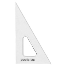 Triângulo Escolar Pacific Arc - 6 polegadas - Transparente - Ângulo 30/60 - Poliestireno