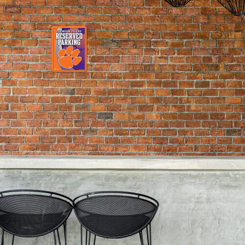Rico Industries NCAA Clemson Tigers Placa de Estacionamento em Metal 8,5x11 Polegadas 1
