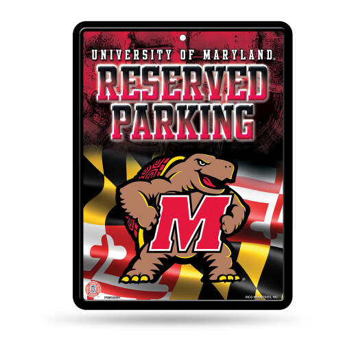 Rico Industries Placa de Estacionamento Metal NCAA Maryland Terrapins 8.5 x 11 Polegadas