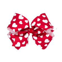 Wee Ones M   dchen-Haarschleife mit Herz-Print und rutschfestem WeeStay-Clip, Herz-Print, King Red