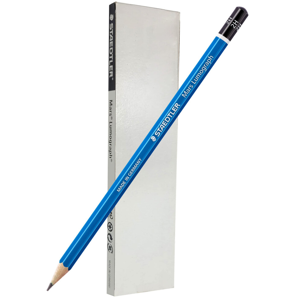 STAEDTLER Mars Lumograph 2H Graphite Art Drawing Pencil  6 Pencils