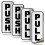 iSYFIX Adesivos Push Pull - 2 Pacote 2x5 polegadas - Decalque Vertical Autoadesivo, Vinil Branco/Preto 1