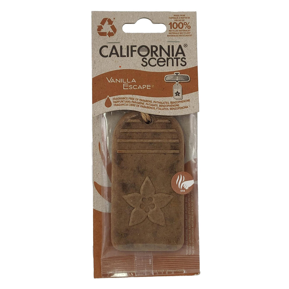 California Scents Hanging 3D Paper: Natural Environmentally Friendly Car Freshener With Recycled Materials And Strong Odor Eliminator For Automotive 091400042974