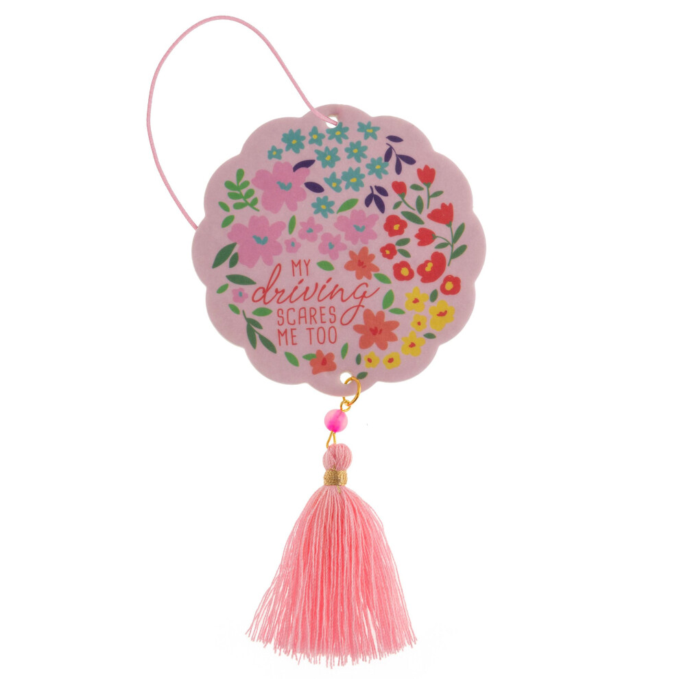 Karma, Essential Oil Air Freshener For Cars Set Of 2, Home & Office - Colorful Decorative Hanging Air Freshener With Tassel, My Driving Lavender Scented-image