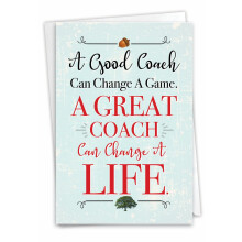 NobleWorks - 1 Coach Bedankt Wenskaart - Teamsport Dankbaarheid School Atleet Waardering Notitiekaart met Envelop - Levensveranderende Coach C3127TYG