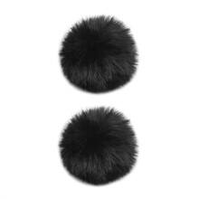 Lefxmophy 2-pack sort forrude til Hollyland Lark M2 vindskærm Furry Deadcat Cover