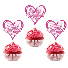 24 db Boldog Valentin-napi tortafeltt Valentin-napi dekorcihoz des szerelem tma Valentin-napi cupcake-vlogats Valentin-napi tortadszekhez (sz