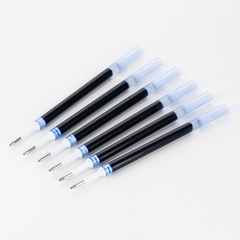 Pentel Refill Ink - For Energel Gel Pen 1.0Mm Metal Tip Bold Ink Pack Of 6 Refills (Lr10-6C) Blue