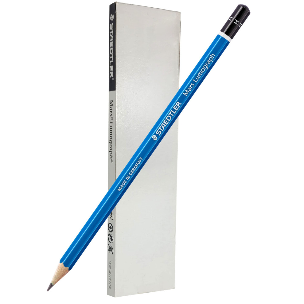 STAEDTLER Mars Lumograph H Graphite Art Drawing Pencil  6 Pencils