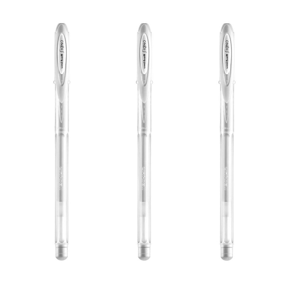 Uni-Ball Signo Angelic UM-120AC Gel Ink Pen 0.7 mm  White Ink  3 Pens per Pack