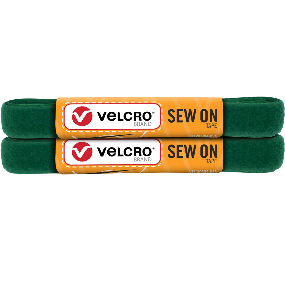 VELCRO Brand Sew on Tape 4ft x 3/4 in for Fabrics Clothing and Crafts  Substitute for Snaps and Buttons  Cut Strips to Length  Green