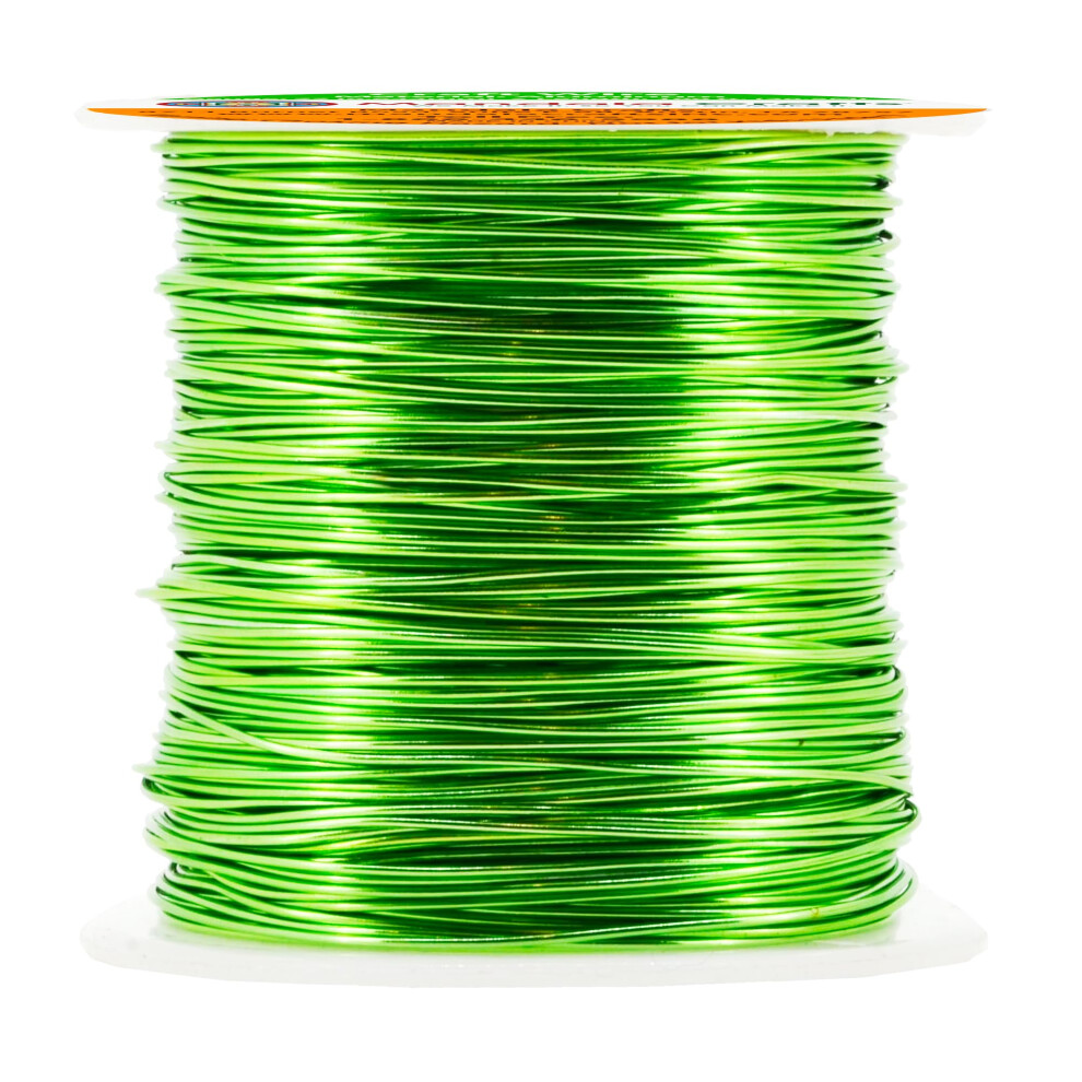 Mandala Crafts 22 Gauge Anodized Aluminum Craft Wire For Jewelry Making - 100 Ft Colored Flexible Lime Green Wire - Bendable For Bonsai Armature Craft 810153331308