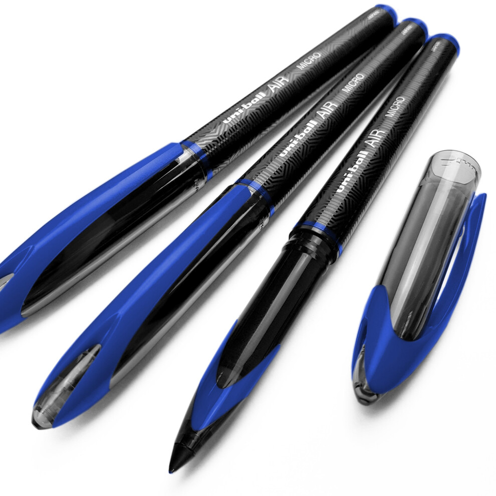 Uni-Ball Air Micro - 0.5Mm Fine Rollerball - Pack Of 3 - Uba-188-M Blue