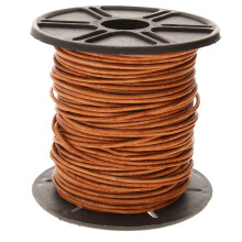 Het Beadsmith lederen koord - geverfd antiek lichtbruin - 1 mm spoel - 25 yards/22,86 meter - Indiase leren string Ideaal voor vlechten, kralenkettin