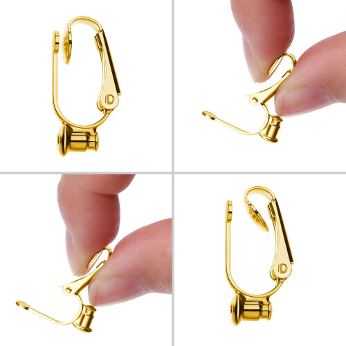 18 componenti per orecchini a clip con perno per orecchie non forate, 3 colori e comodi cuscinetti per orecchini 2