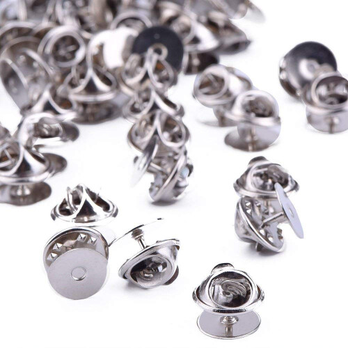 EBOOT-paket med 50 blanka stift med kopplingsback (silver) 2
