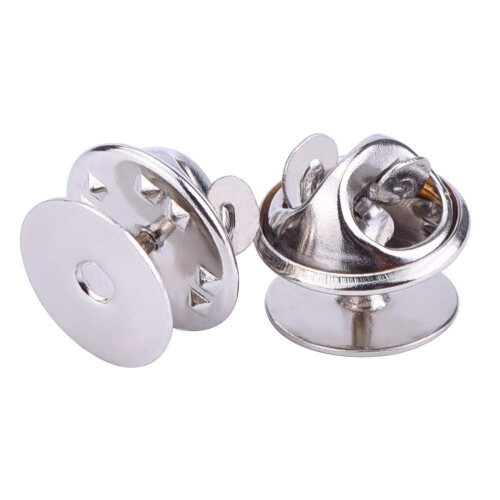 EBOOT-paket med 50 blanka stift med kopplingsback (silver) 1