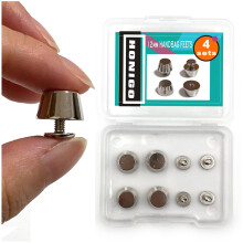 Honigo 4-pack zilveren klinknagels stud handtas portemonnee voeten 1/2 inch platte kop metaal massief messing studs schroef achtervoeten 12 mm gesp s