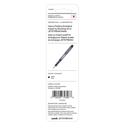 Uni-Ball Uniball Jetstream Ballpoint Pen Refills  1.0mm Bold Point  Black Ink  6 Refills 2