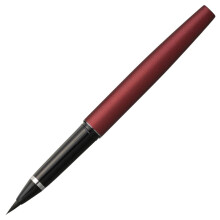 Kuretake MANNEN MOUHITSU (No.13) Canetas marcador recarregáveis com cartucho de tinta extra, corpo vermelho, ponta flexível