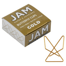 JAM PAPER Colorful Butterfly Clips - Zlat paprov svorky - 15/bal