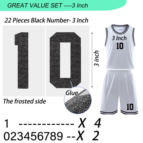 Nmeros de transferncia de calor de 22 peas ? nmeros de ferro de 3 polegadas para uniformes de equipe ? camisetas esportivas 2