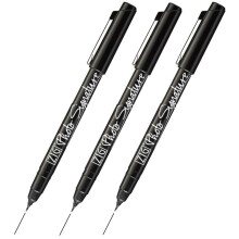 Zig Kuretake 0,7mm Photo Signature Marker -kynä 3 kpl setti Musta valokuva allekirjoitukselle Valmistettu Japanissa