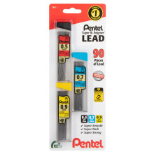 Pentel Super Hi-Polymer mekaaninen lyijykynδn tδyttφ - 0,5 mm 0,7 mm 0,9 mm - 90 lyijytδyttφδ (30 kutakin kokoa)