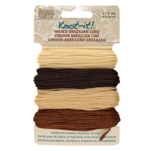 De Beadsmith Knot It gewaxt polyester koord - Java Vibes - 1 mm diameter - 4 koorden van 15 meter elk - Maak sieraden Macrame Vriendschapsarmbanden e