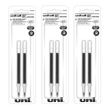 Uniball Signo 207 Gel Pen Refills 0.5mm Micro Point Black Ink 6 Refills
