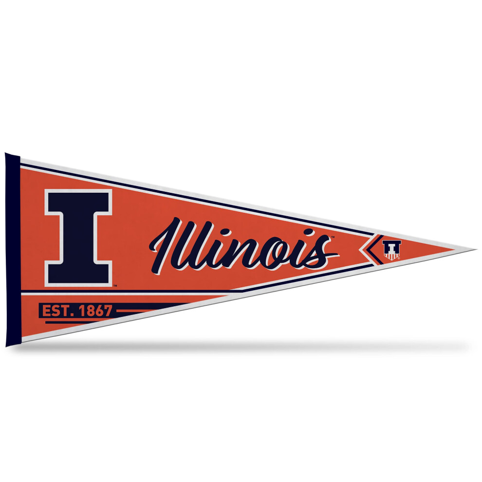 Fanion Mural En Feutre Rico Industries Ncaa Illinois Fighting Illini Classic 12"" X 30"" - IdéAl Pour La DéCoration De La Maison, De La Chambre O-image