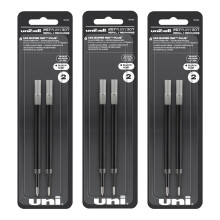 Uniball 207+ Plus Pen Refills 0.7mm Medium Point Black Ink 6 Refills